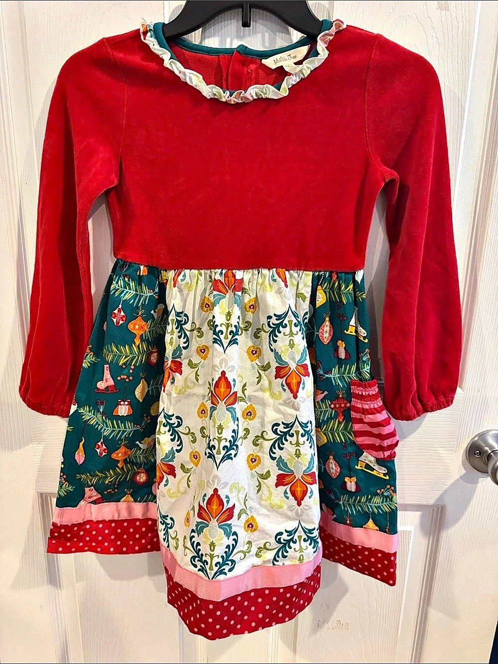 Matilda Jane Happy Holly Daze Christmas Dress Girls 8